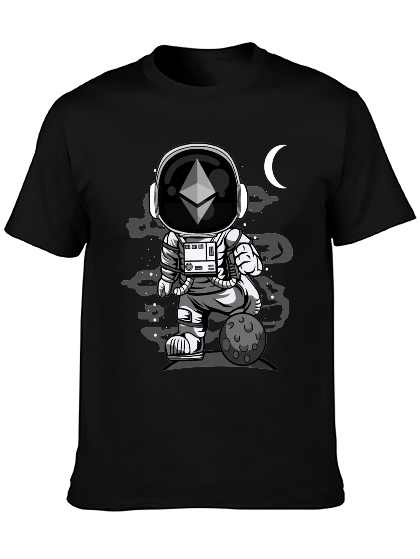 Ethereum Astronaut Black Graphic T-Shirt