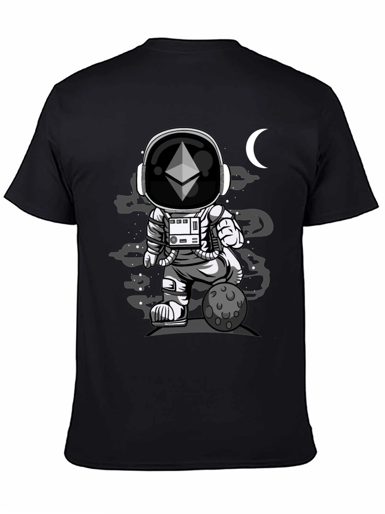 Ethereum Astronaut Black Graphic T-Shirt