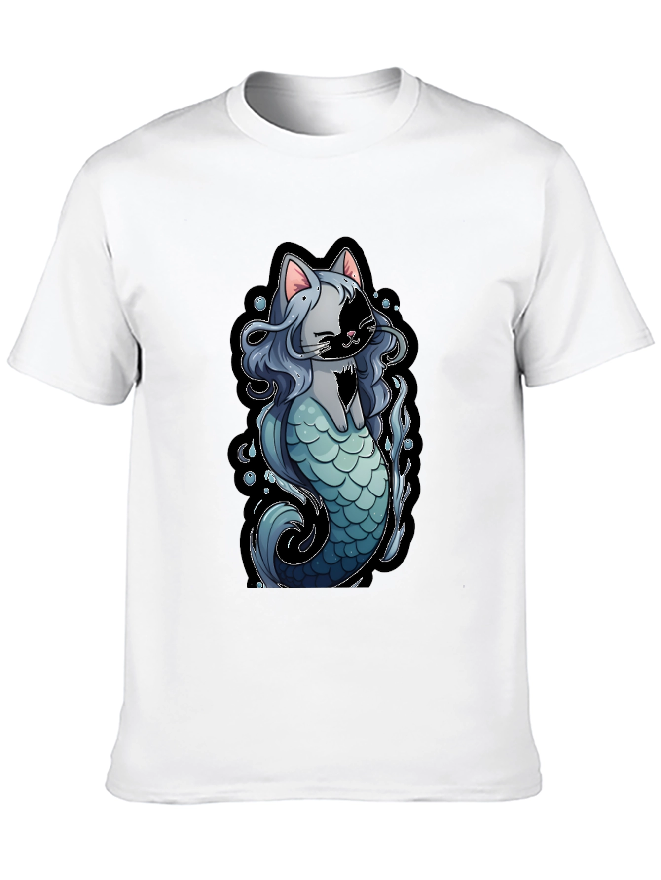 Mermaid Cat Graphic T-Shirt - Unique Design