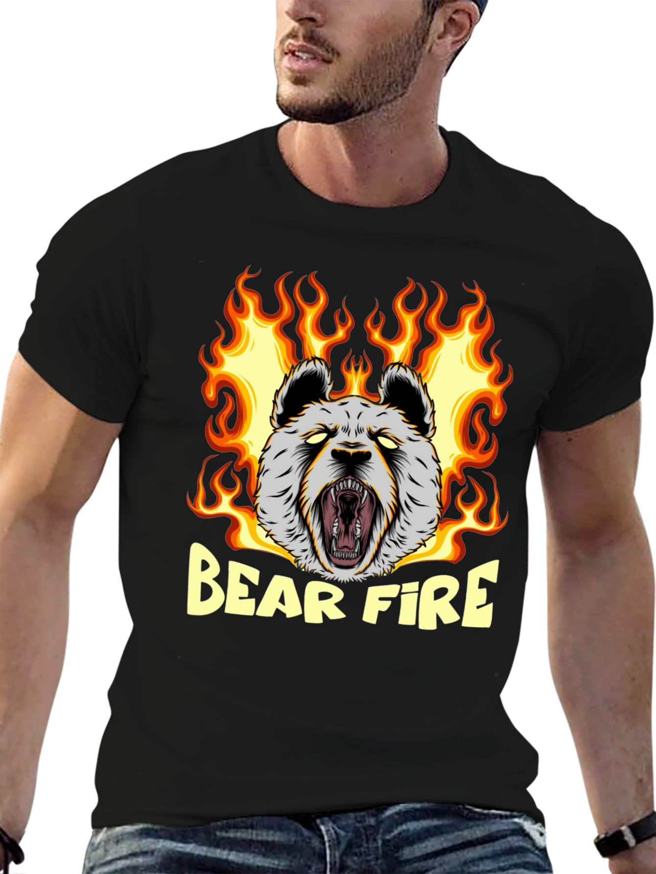 Bear Fire Graphic T-Shirt