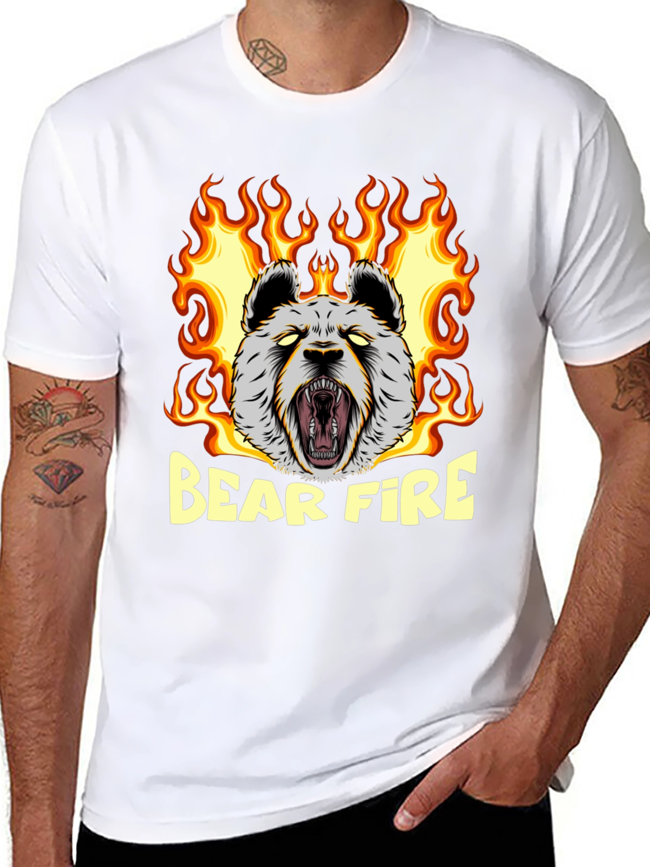 Bear Fire Graphic T-Shirt