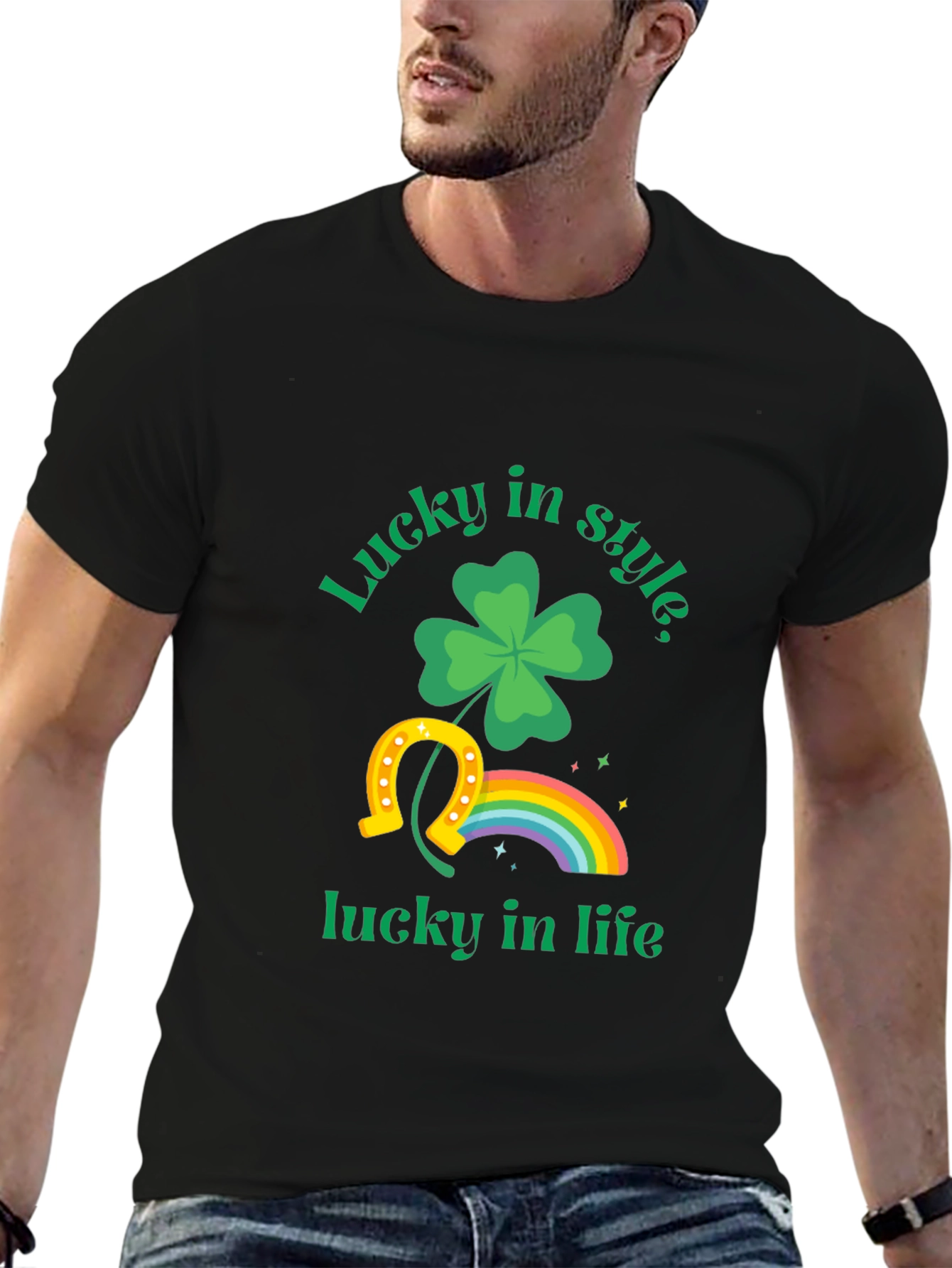Lucky in Style T-Shirt: St. Patricks Day Clover Design