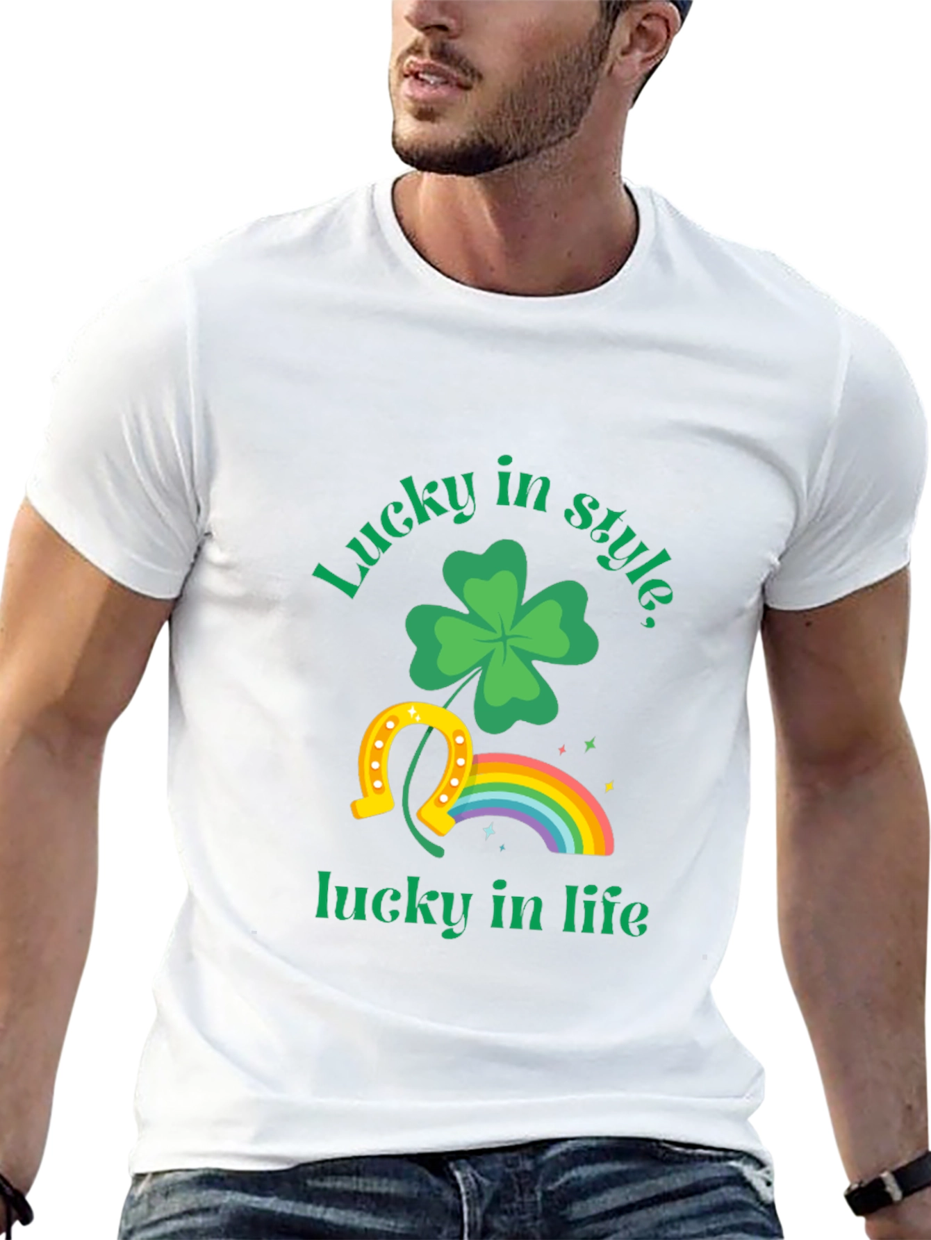 Lucky in Style T-Shirt: St. Patricks Day Clover Design
