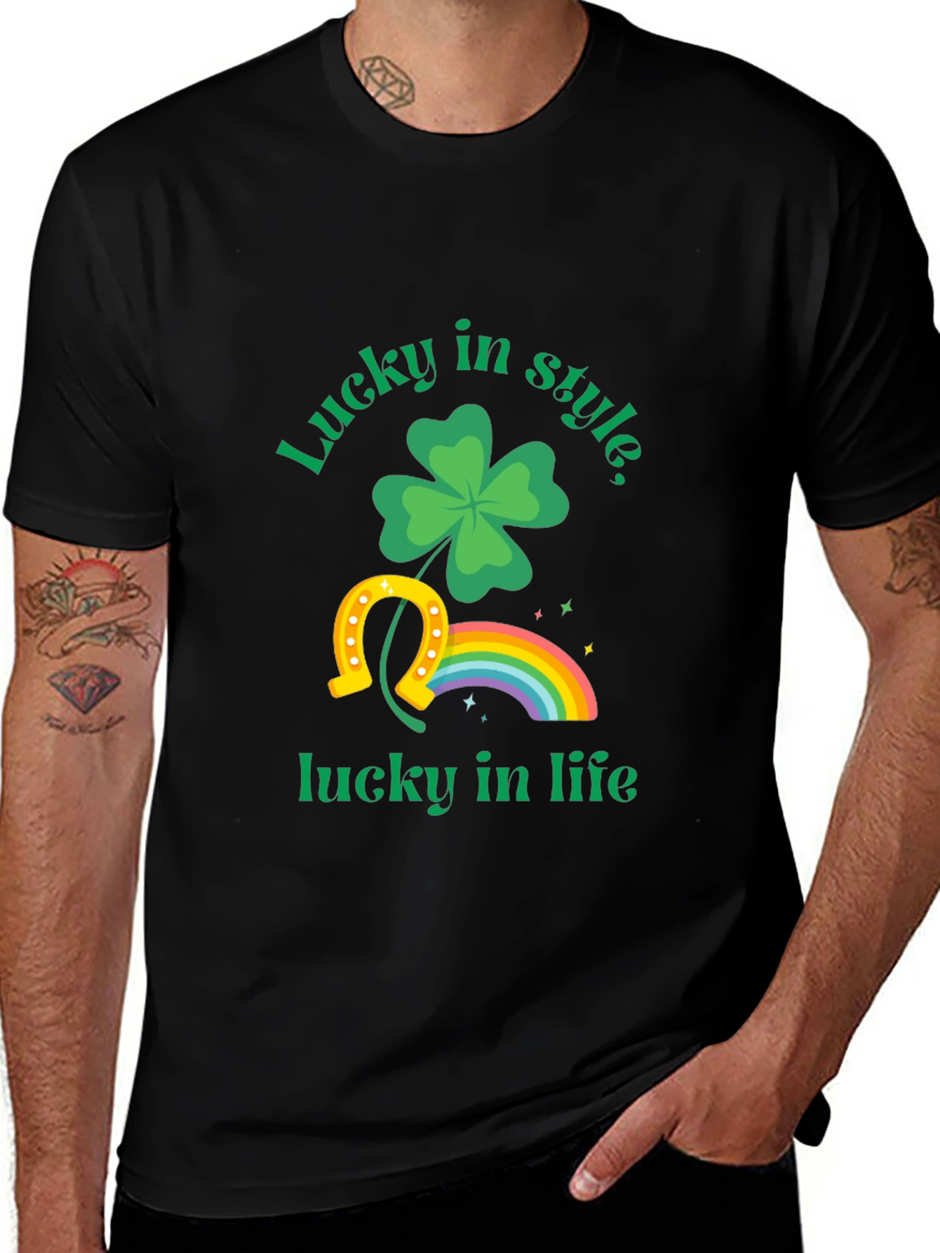 Lucky in Style T-Shirt: St. Patricks Day Clover Design