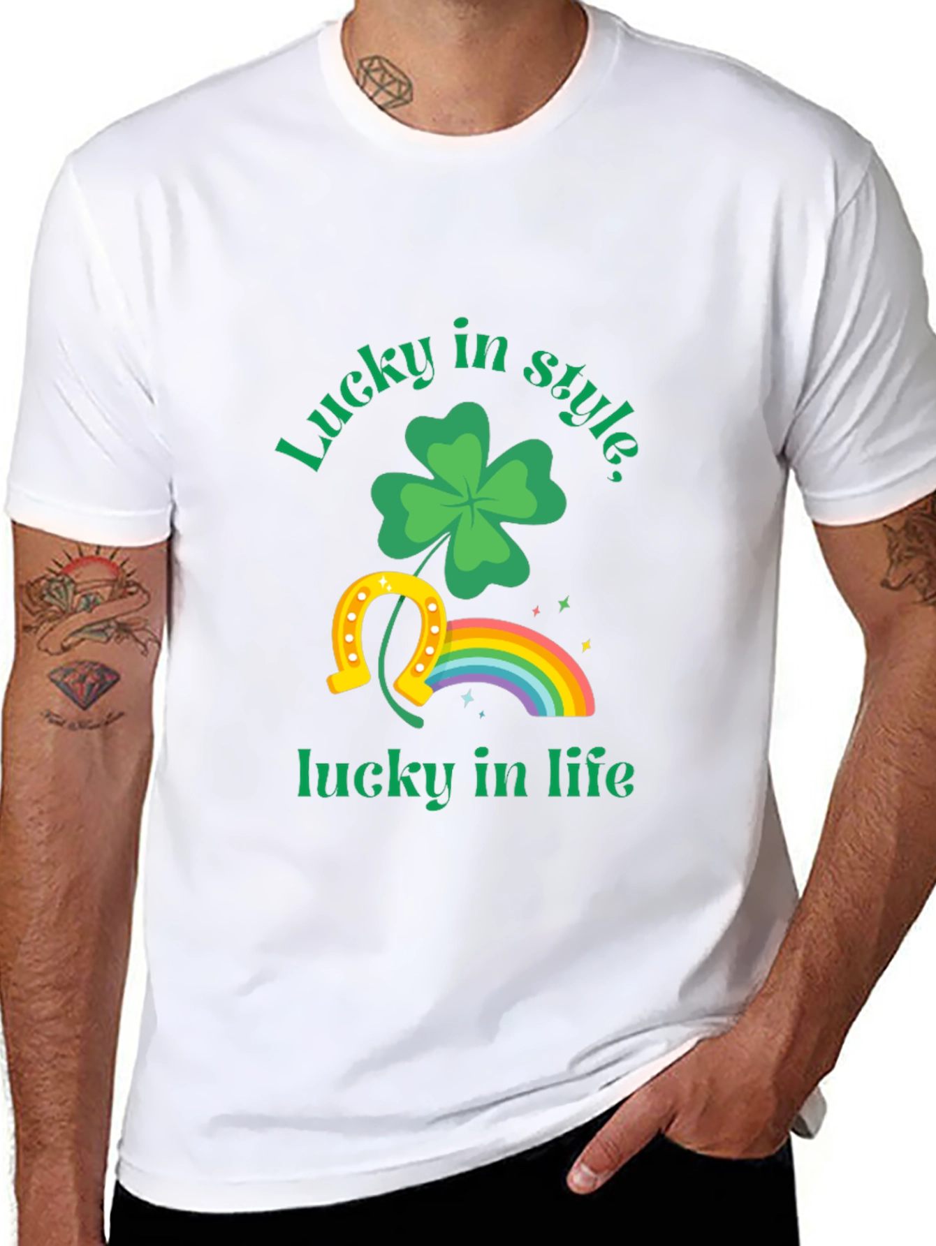 Lucky in Style T-Shirt: St. Patricks Day Clover Design