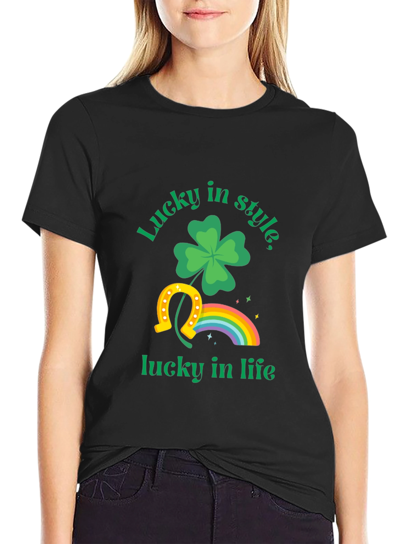 Lucky in Style T-Shirt: St. Patricks Day Clover Design