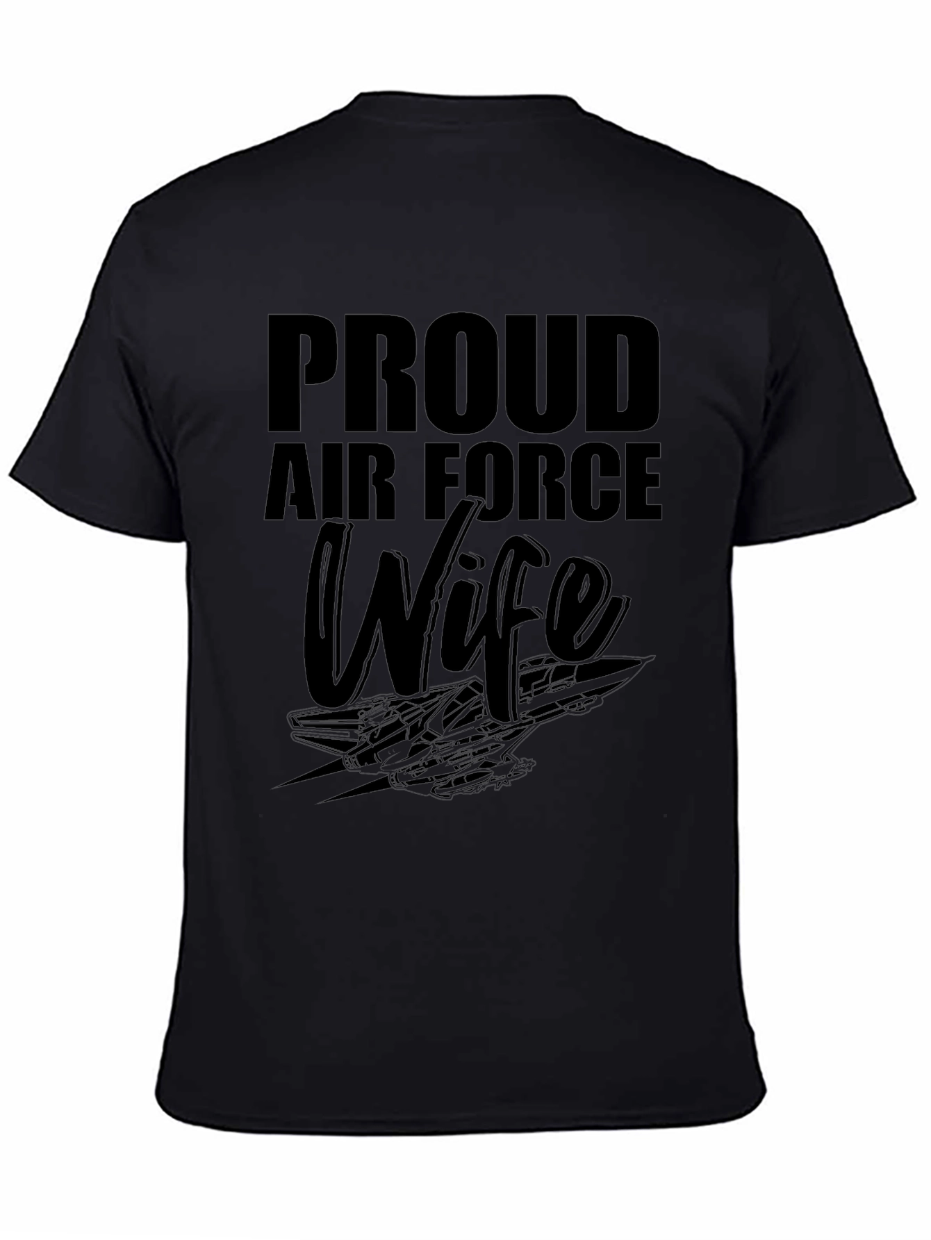 Proud Air Force Wife Graphic Tee - Black