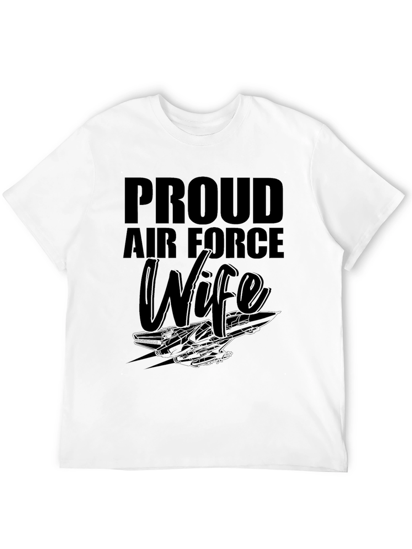 Proud Air Force Wife Graphic Tee - Black