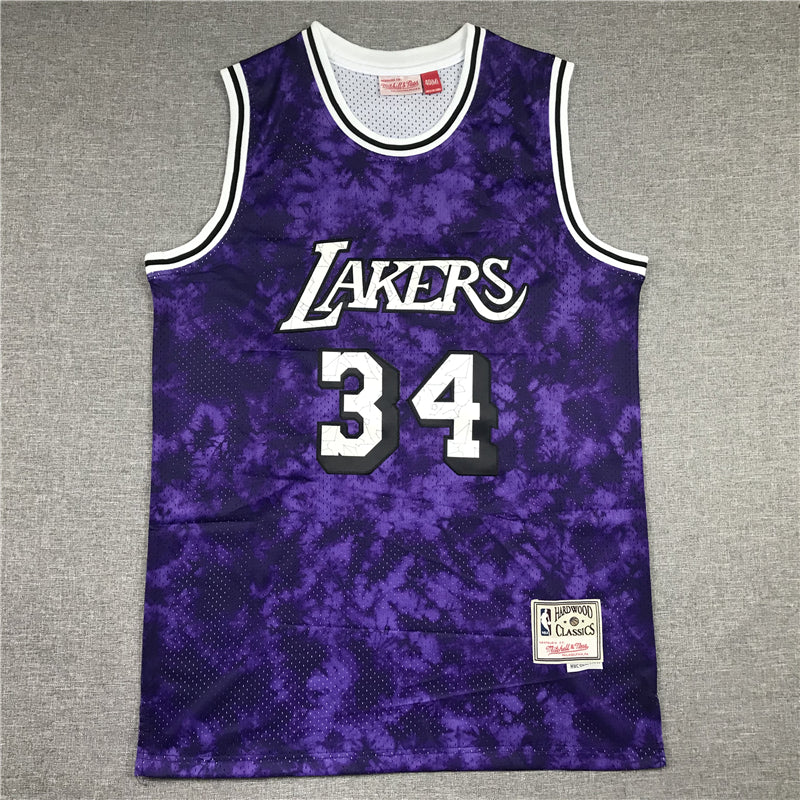 Men's Los Angeles Lakers Shaquille O'Neal #34 Purple Galaxy Swingman Jerseys