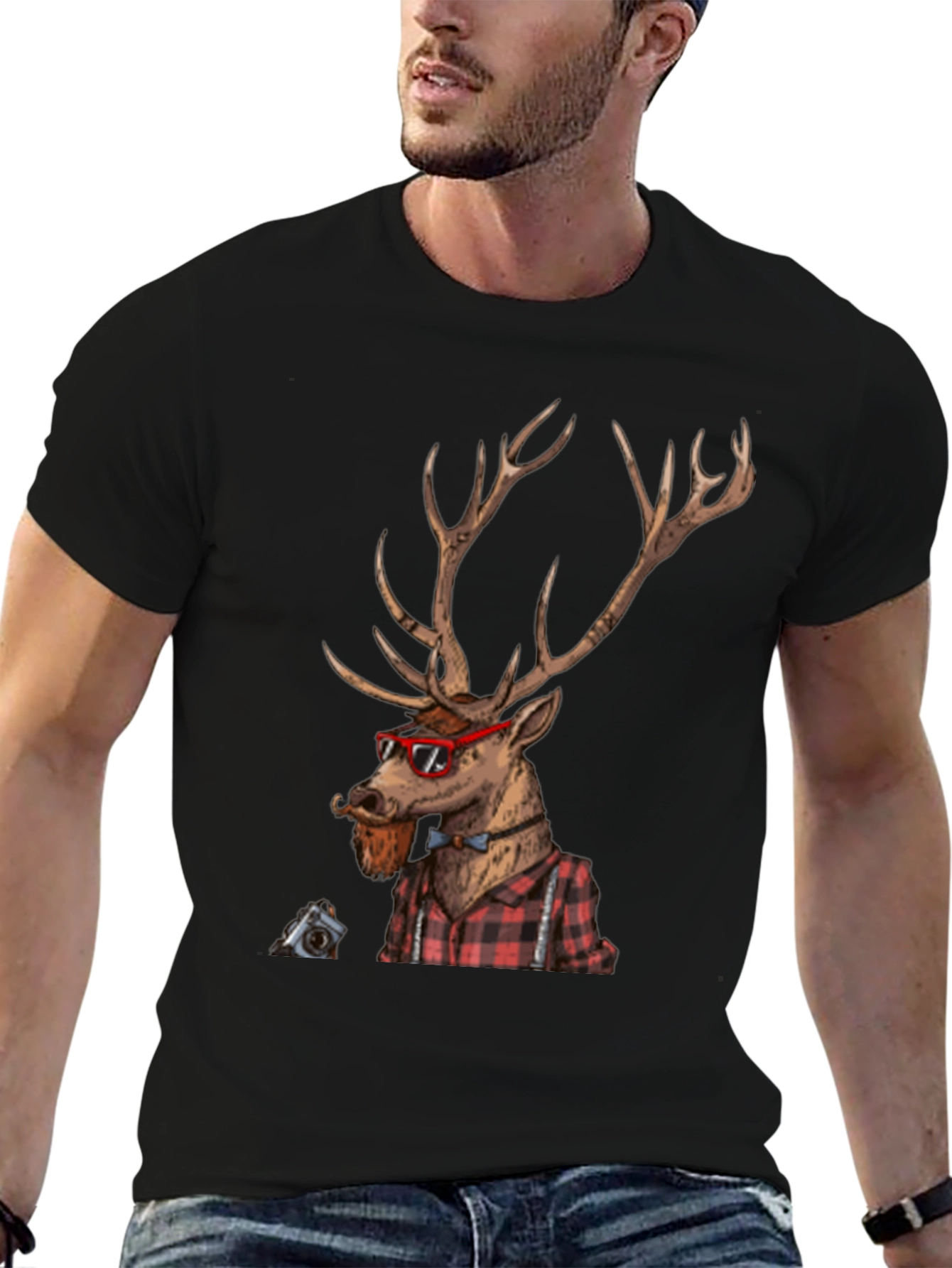 Hipster Deer Graphic Tee