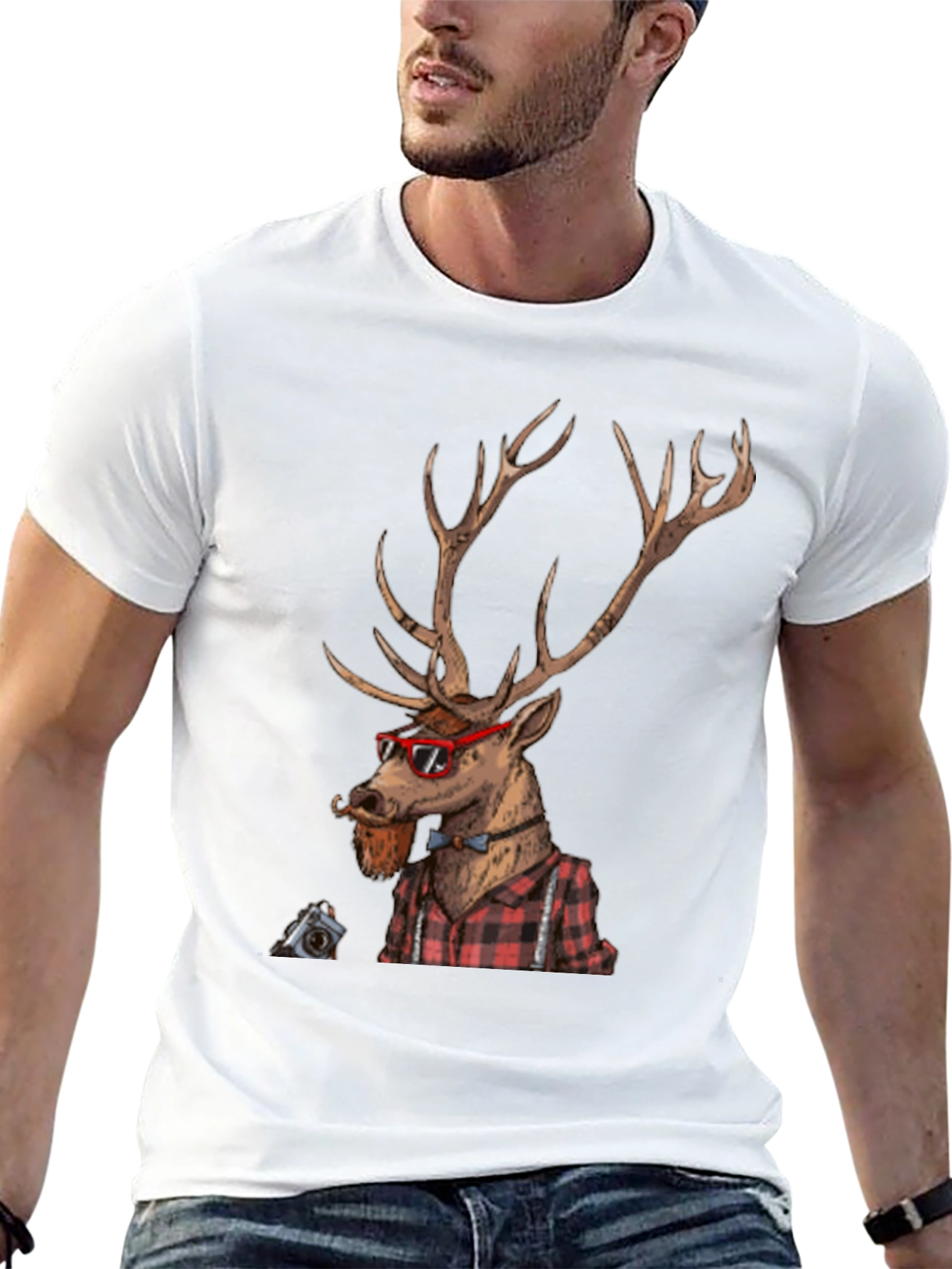 Hipster Deer Graphic Tee