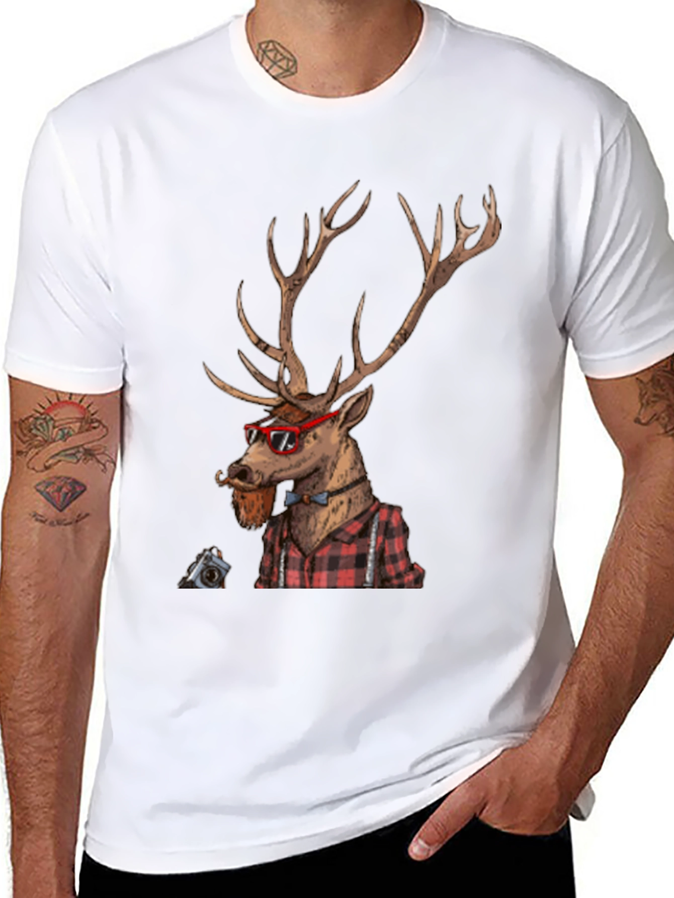 Hipster Deer Graphic Tee