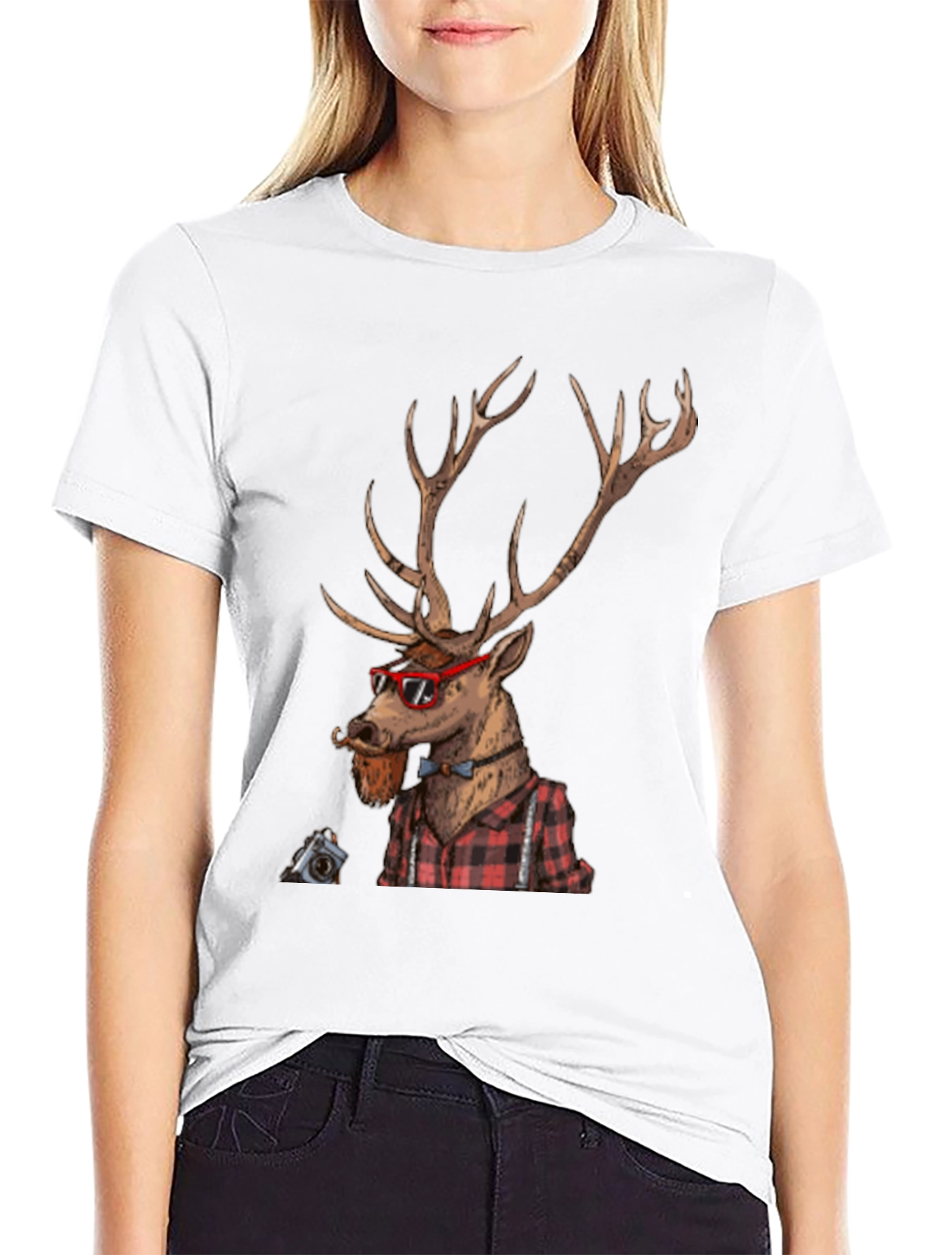 Hipster Deer Graphic Tee