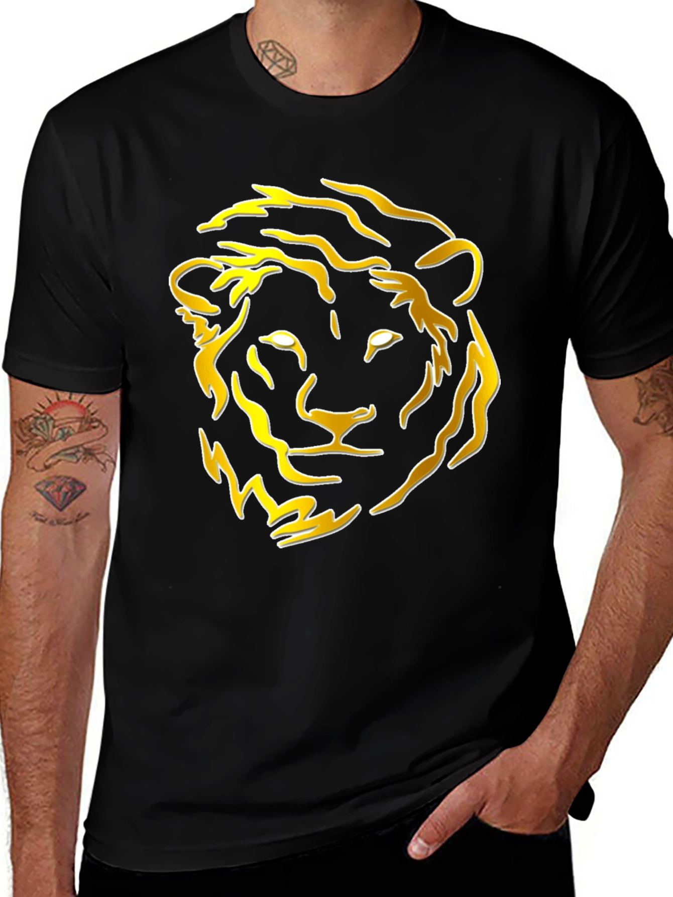 Lion Graphic Tee - Bold Black T-Shirt