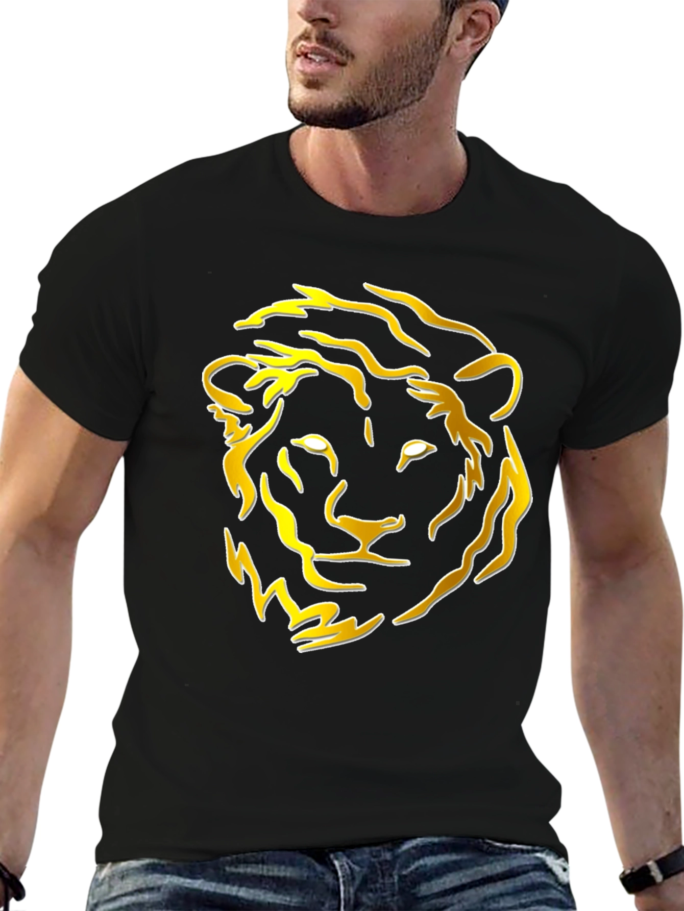 Lion Graphic Tee - Bold Black T-Shirt