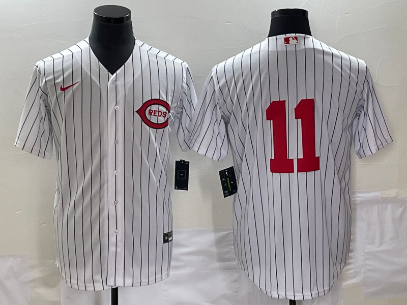 Men's Cincinnati Reds Barry Larkin #11 White 2022 MLB at Field of Dreams Game Authentic Player Jerseys