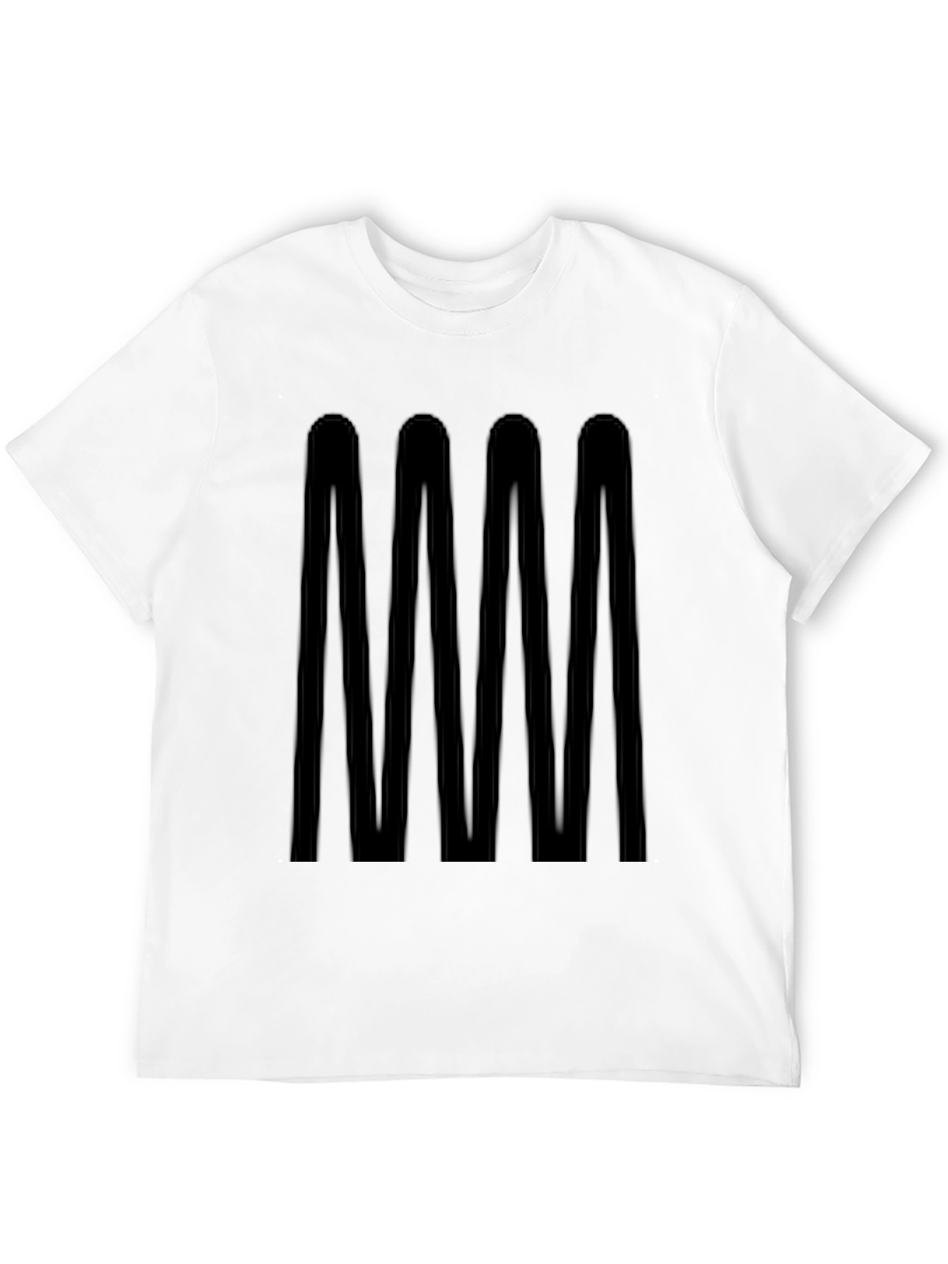 Modern Geometric Wave Black T-Shirt