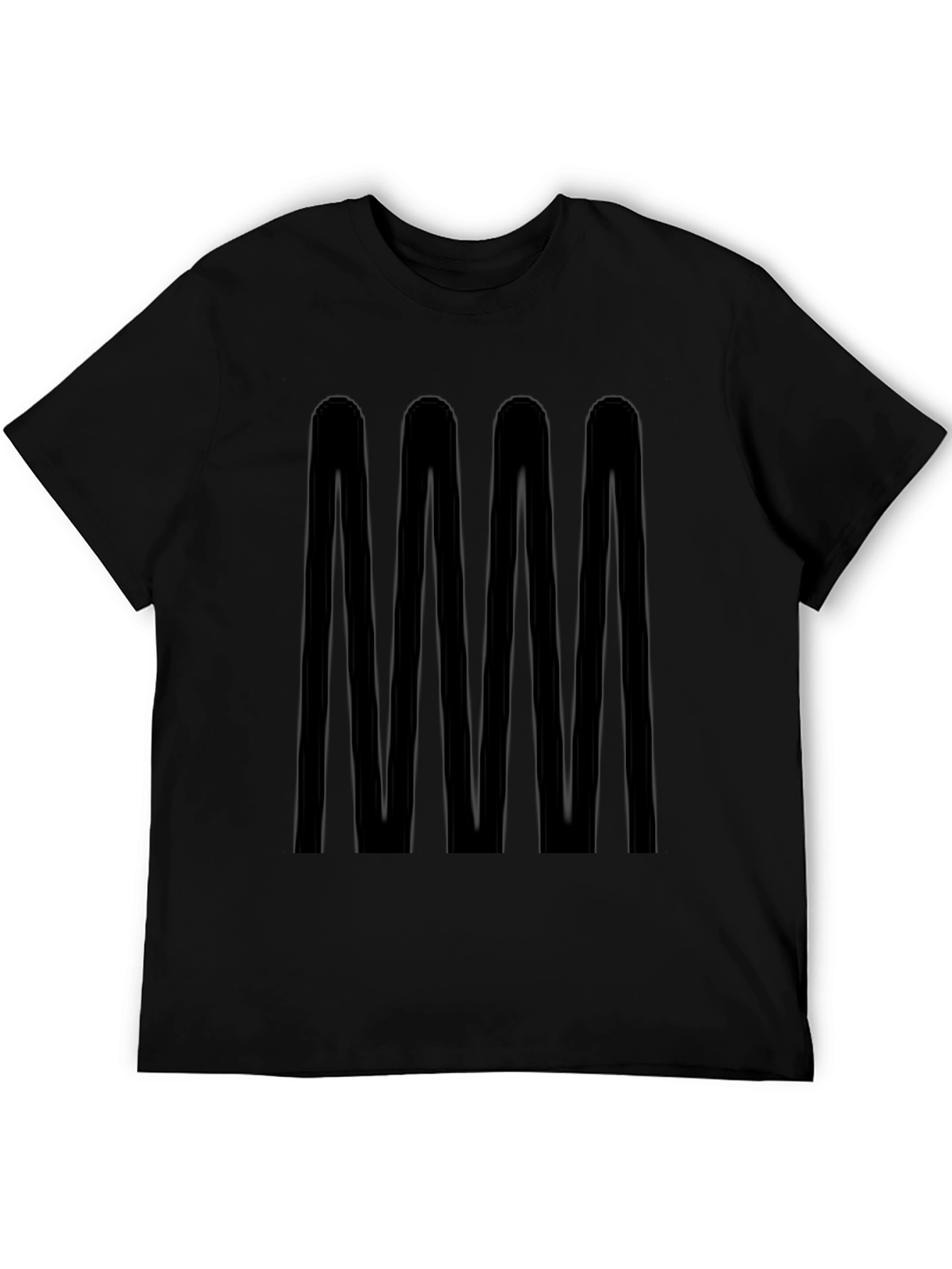 Modern Geometric Wave Black T-Shirt