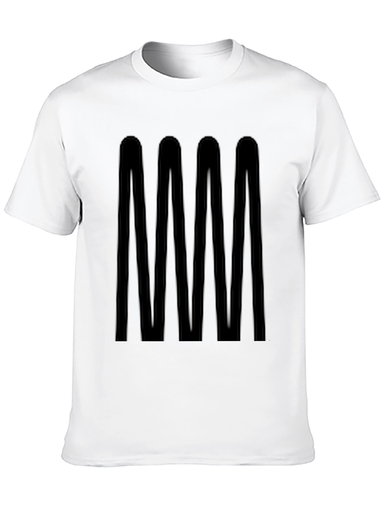 Modern Geometric Wave Black T-Shirt