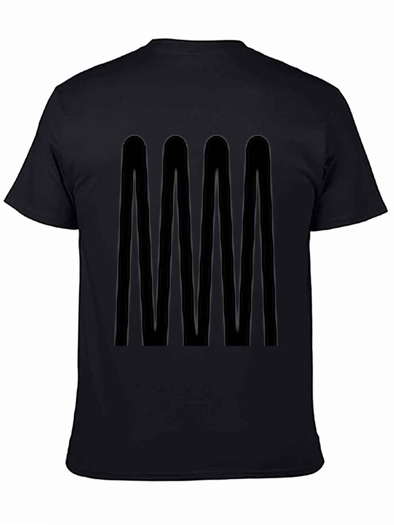 Modern Geometric Wave Black T-Shirt