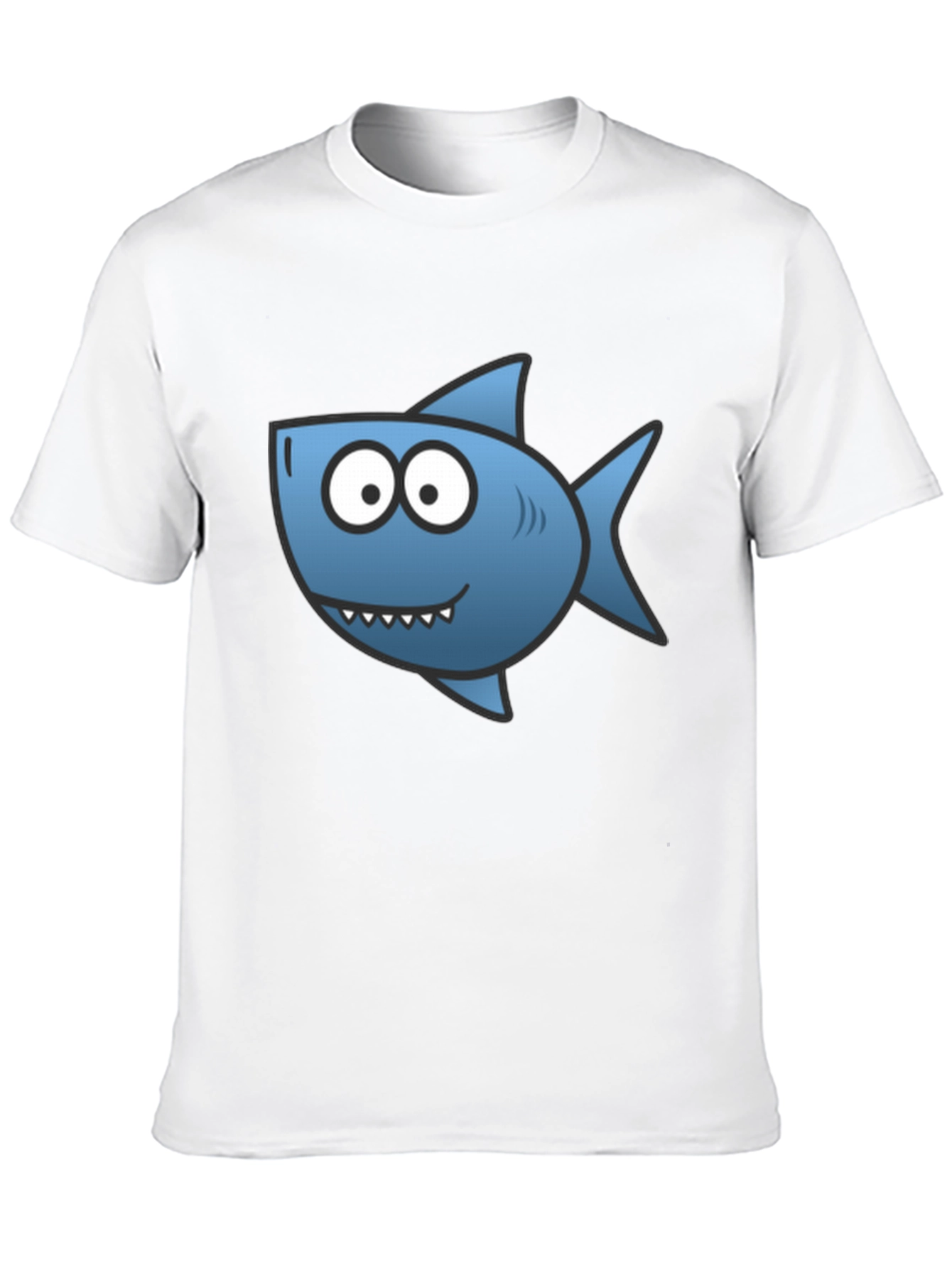 Shark Cartoon T-Shirt - Black Cotton Tee