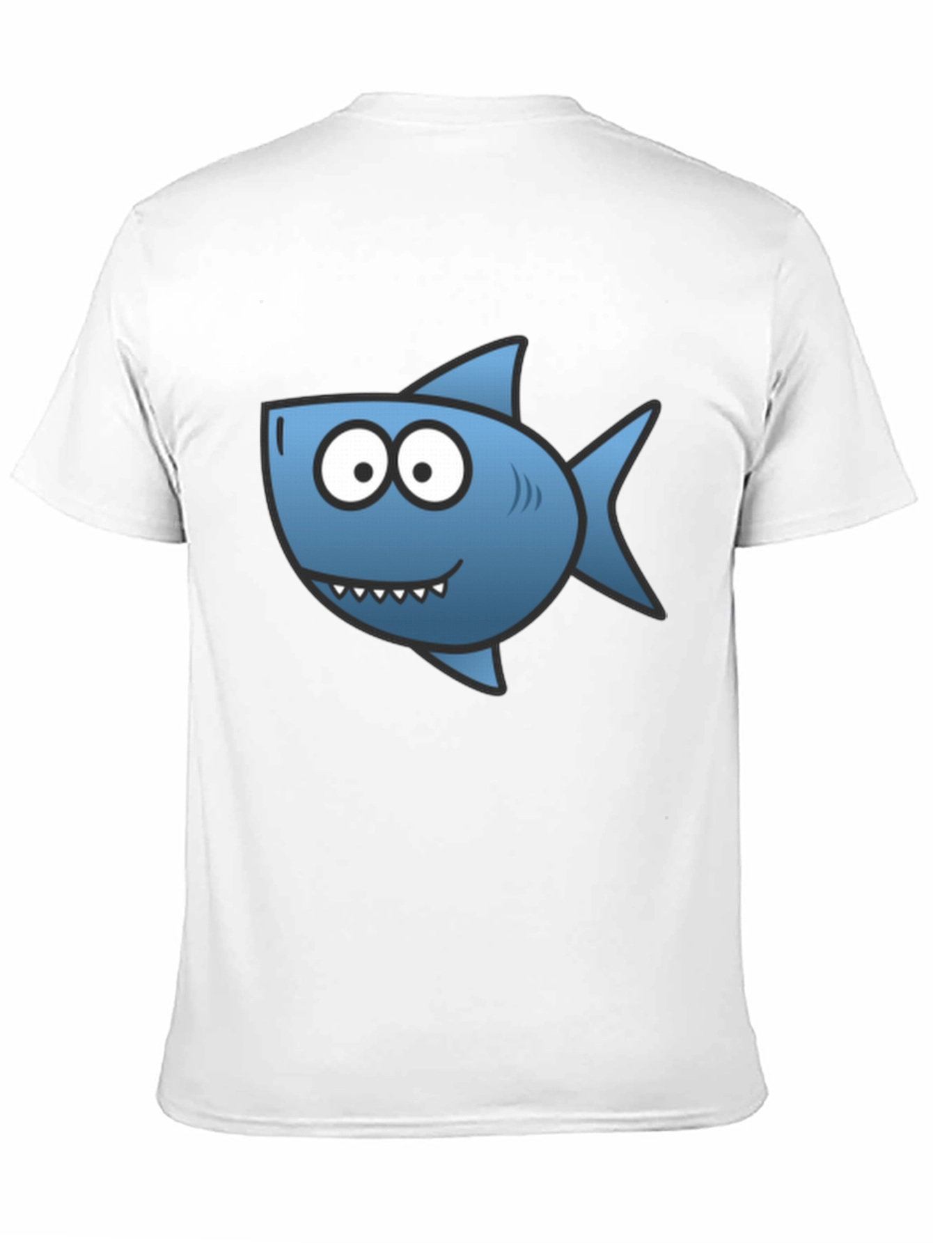 Shark Cartoon T-Shirt - Black Cotton Tee