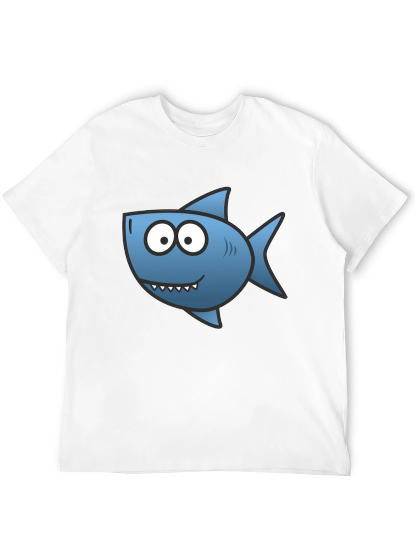 Shark Cartoon T-Shirt - Black Cotton Tee