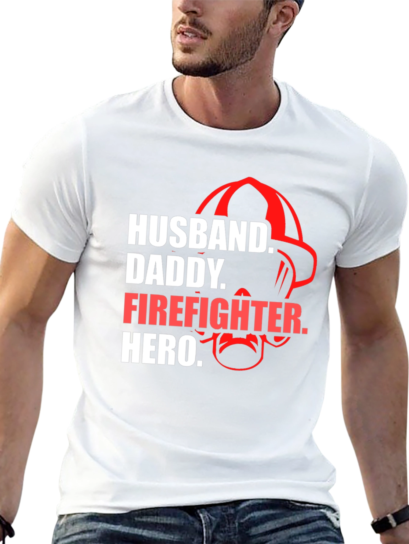 Husband Daddy Firefighter Hero T-Shirt