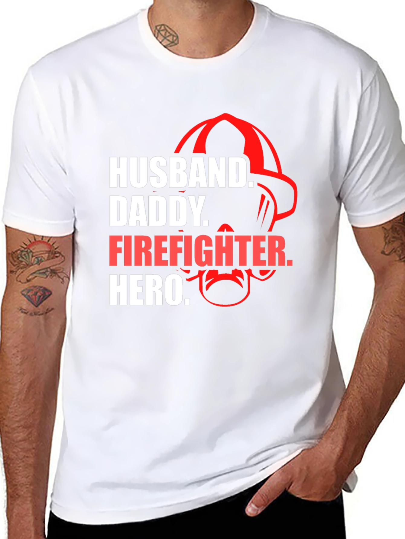 Husband Daddy Firefighter Hero T-Shirt