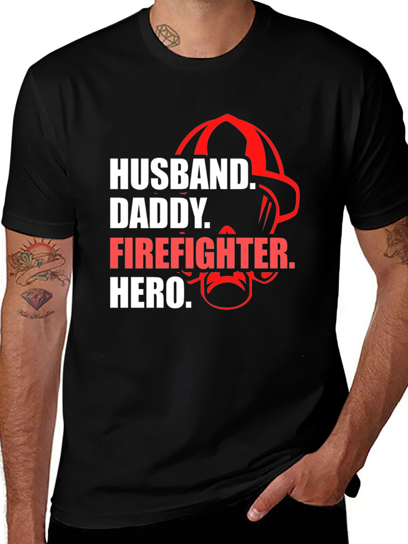 Husband Daddy Firefighter Hero T-Shirt