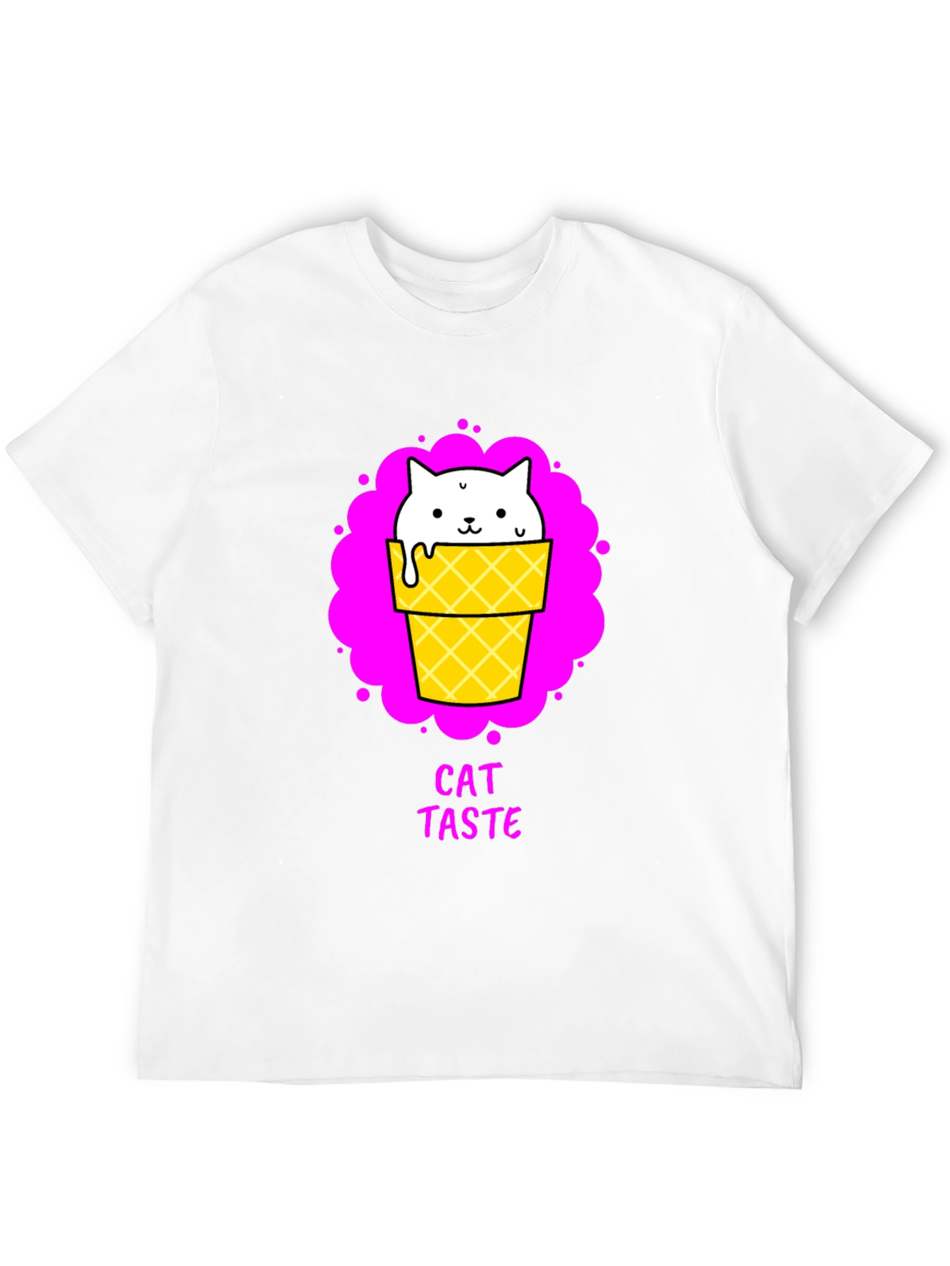 Cat Taste Ice Cream Cone Black T-Shirt