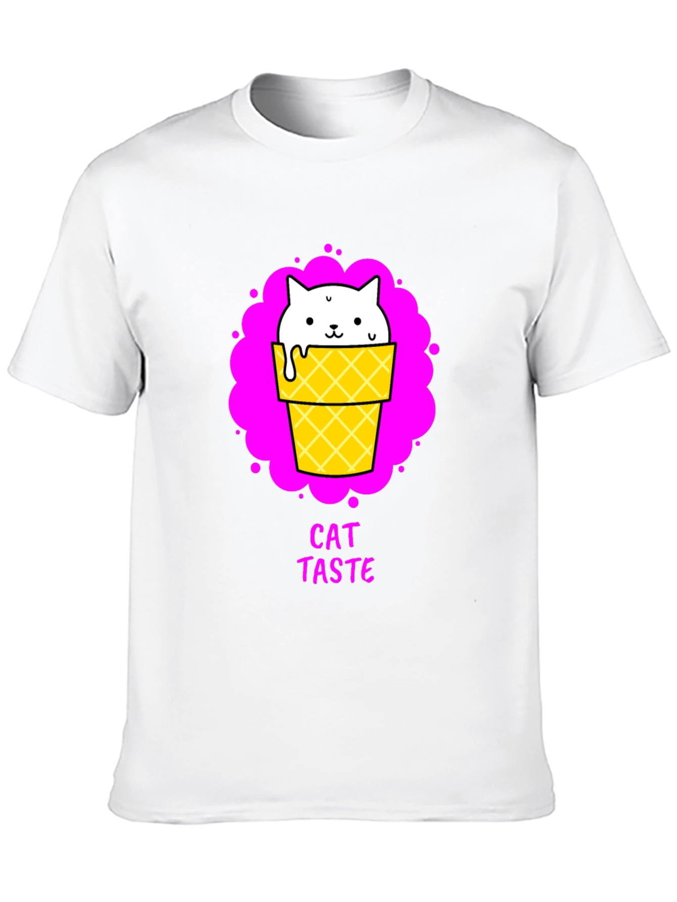 Cat Taste Ice Cream Cone Black T-Shirt
