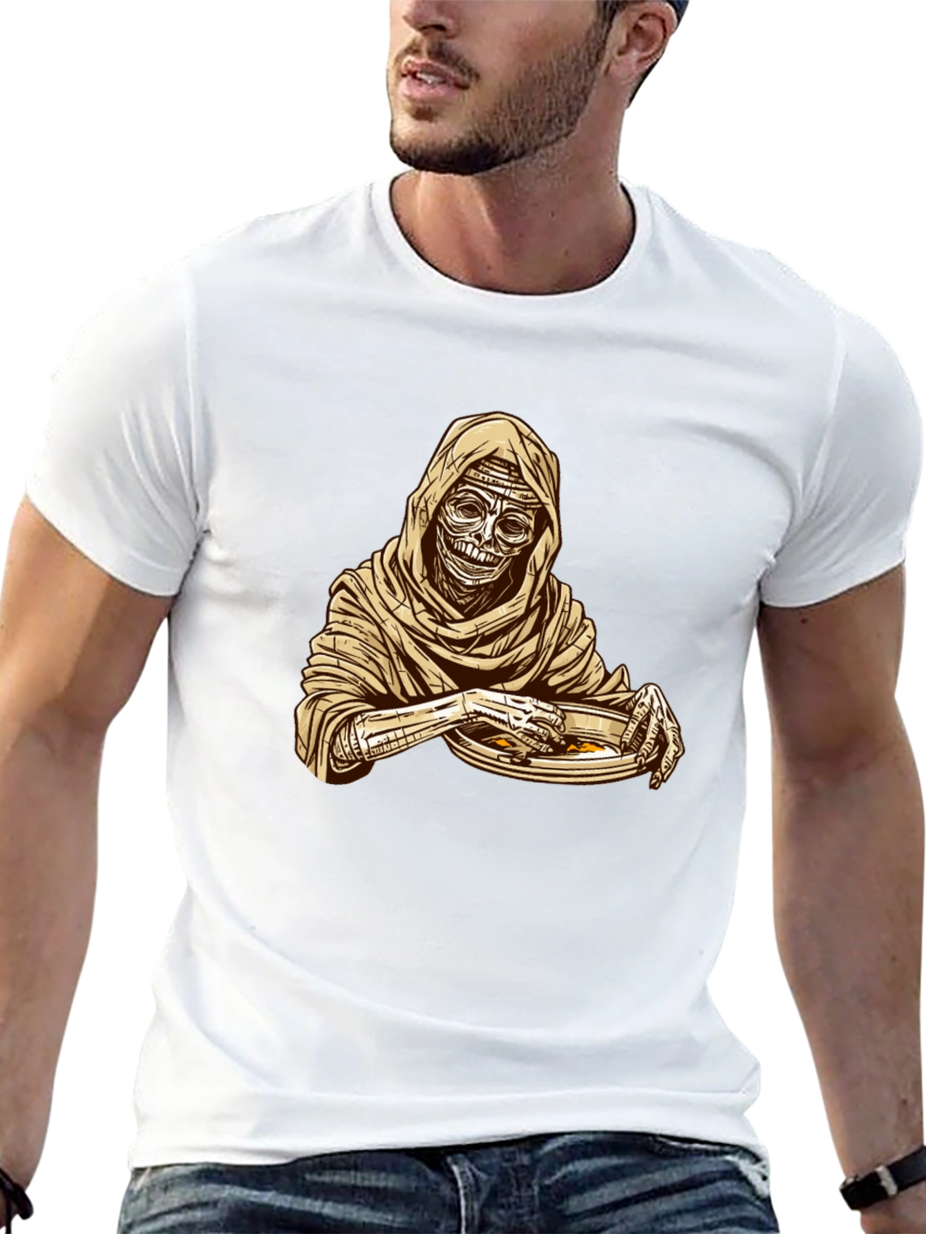 Mummy Eating Ramen Graphic T-Shirt