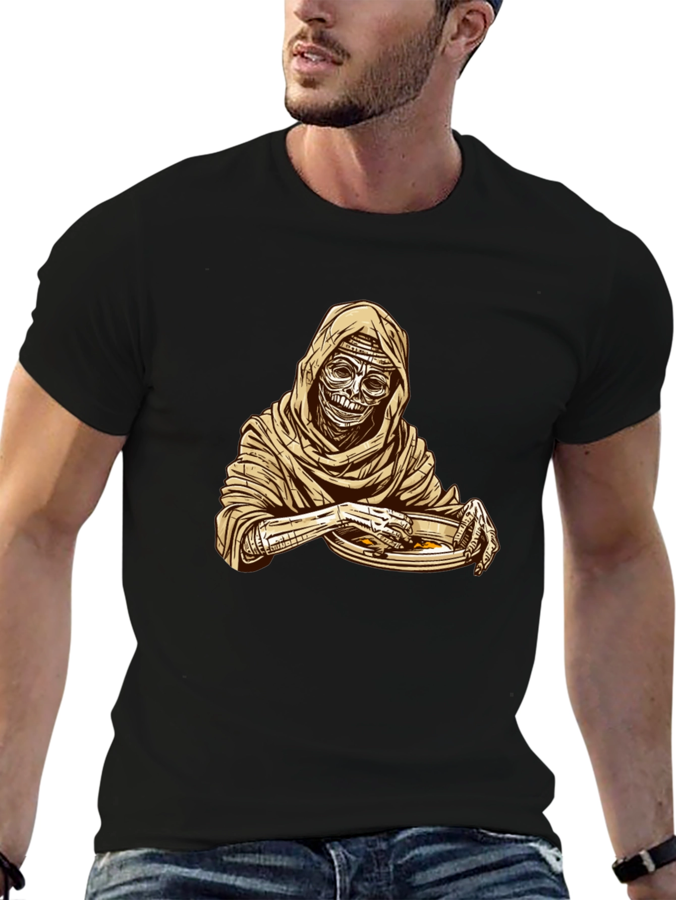 Mummy Eating Ramen Graphic T-Shirt
