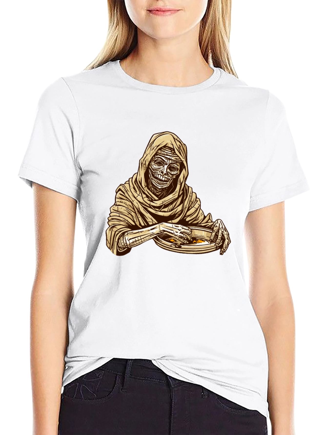 Mummy Eating Ramen Graphic T-Shirt