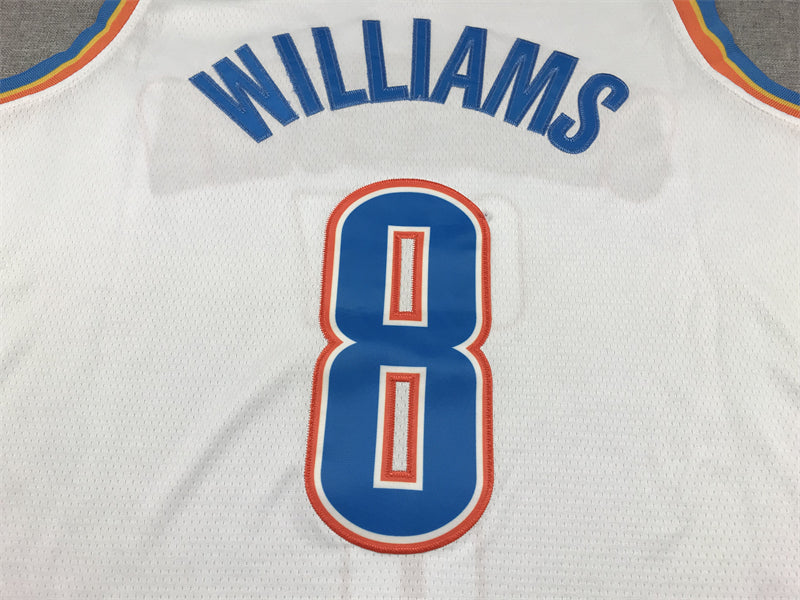 Men's Oklahoma City Thunder Jalen Williams #8 White Swingman Jerseys - Association Edition