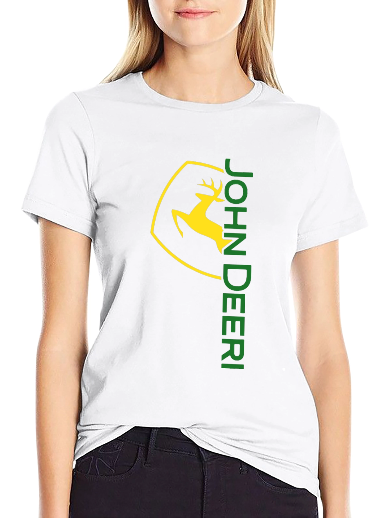 John Deere Black T-Shirt - Deer Logo