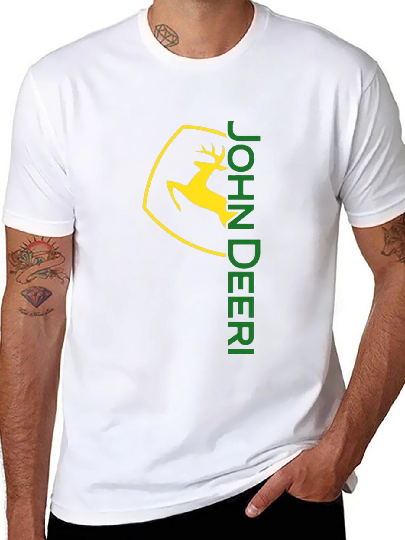 John Deere Black T-Shirt - Deer Logo