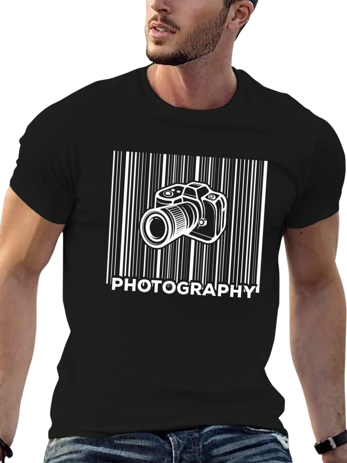 Photography Barcode T-Shirt - Camera Lover Tee