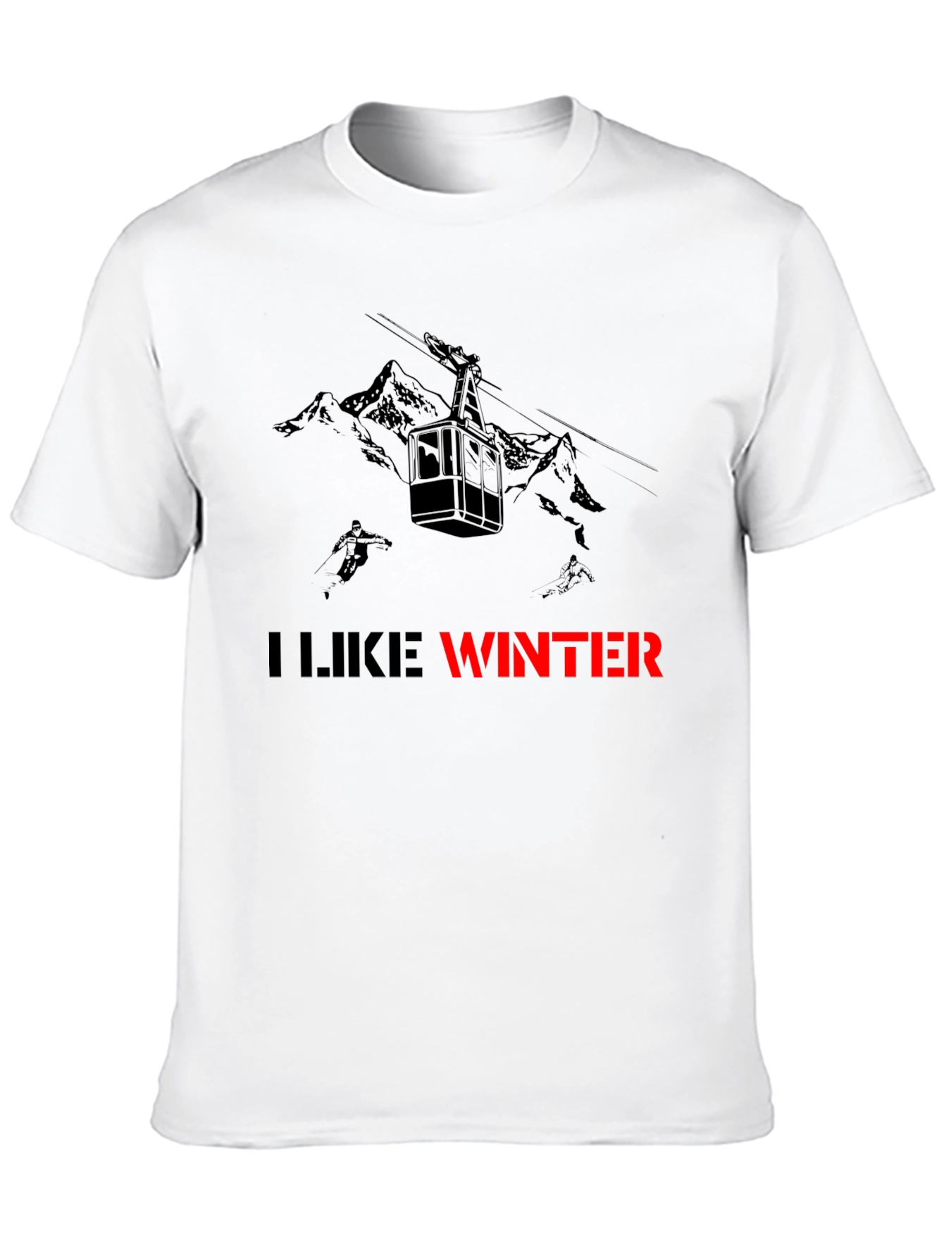 I Like Winter T-Shirt - Ski Lift Design