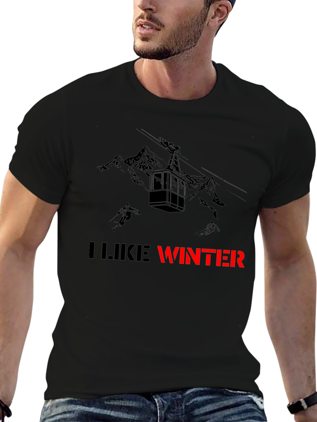 I Like Winter T-Shirt - Ski Lift Design