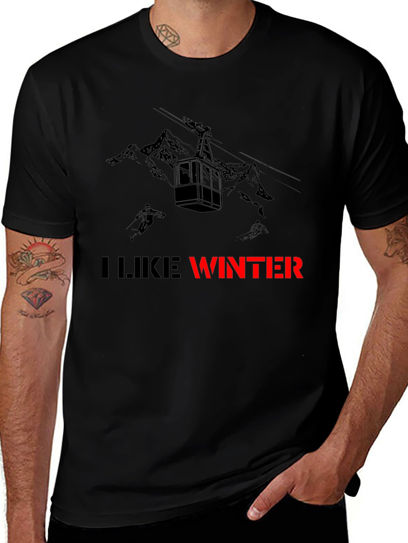 I Like Winter T-Shirt - Ski Lift Design