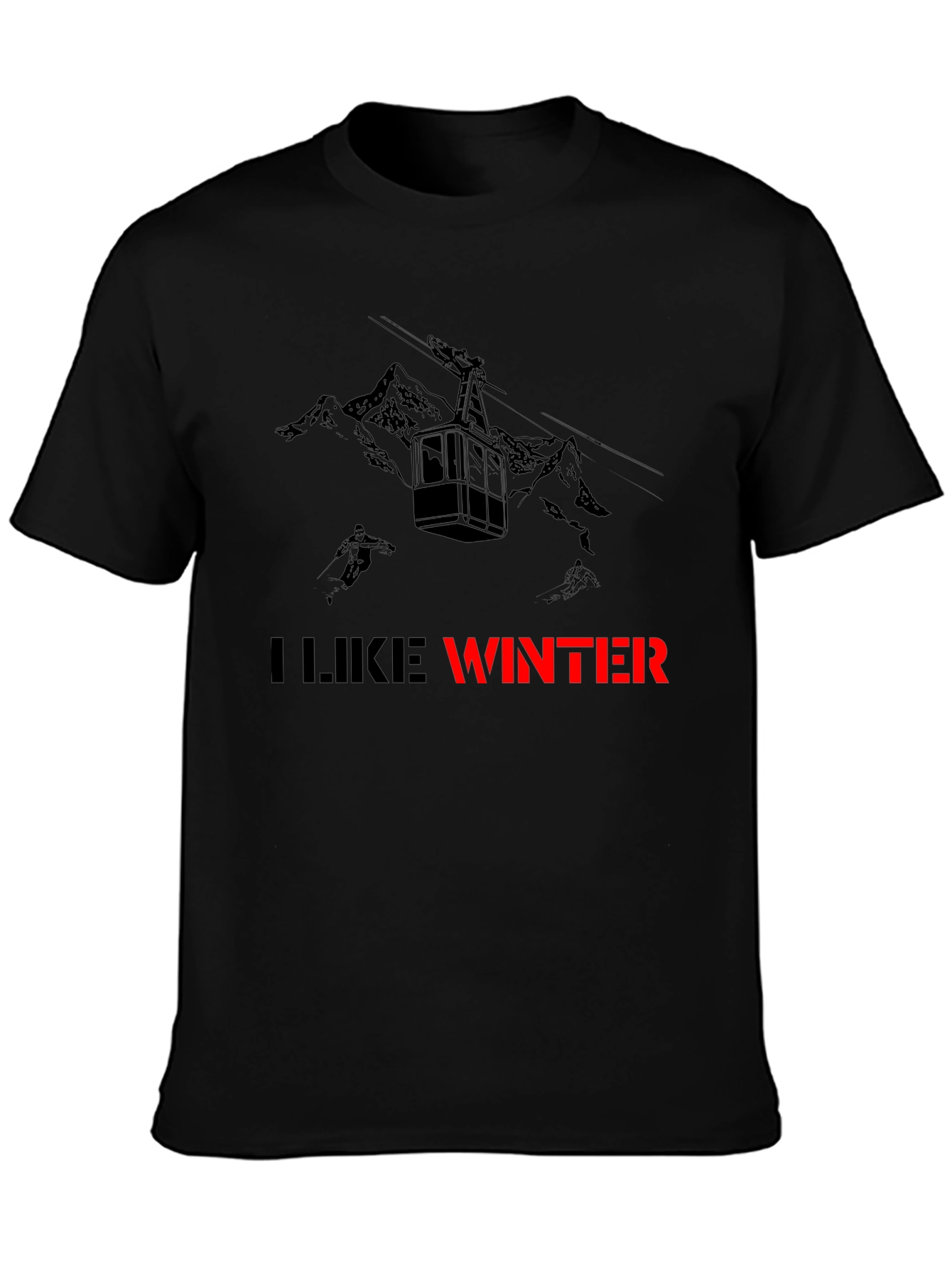 I Like Winter T-Shirt - Ski Lift Design