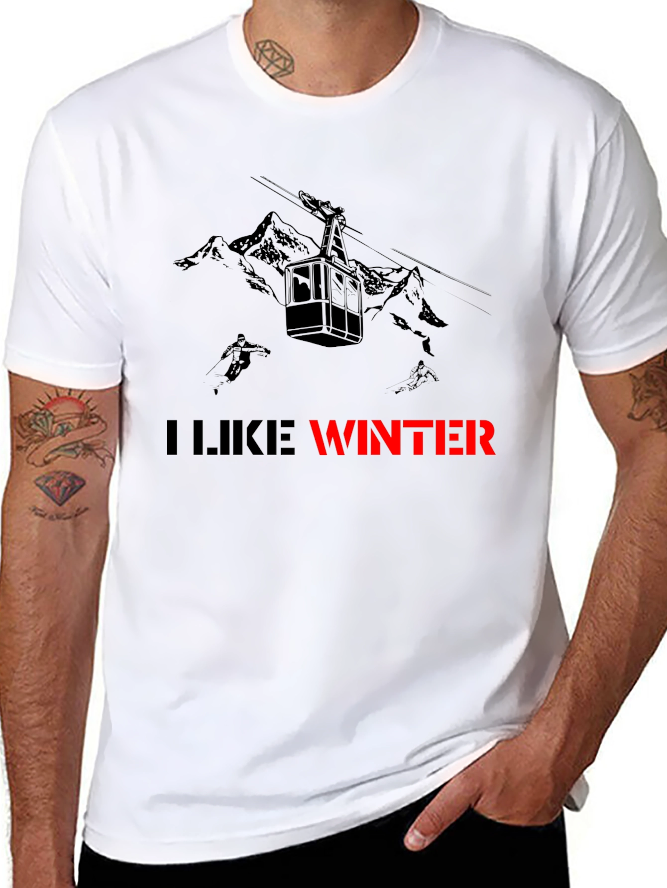 I Like Winter T-Shirt - Ski Lift Design