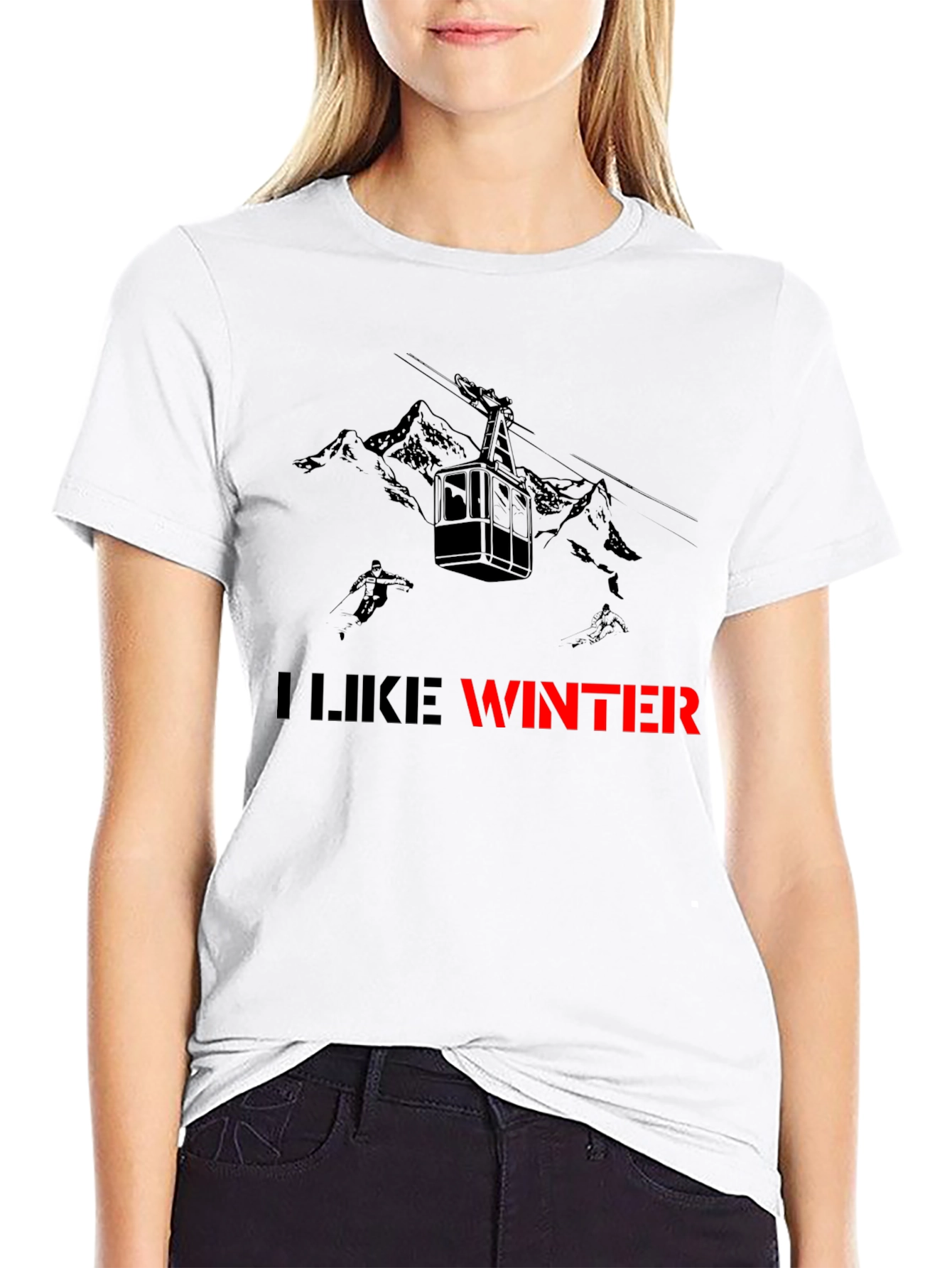 I Like Winter T-Shirt - Ski Lift Design