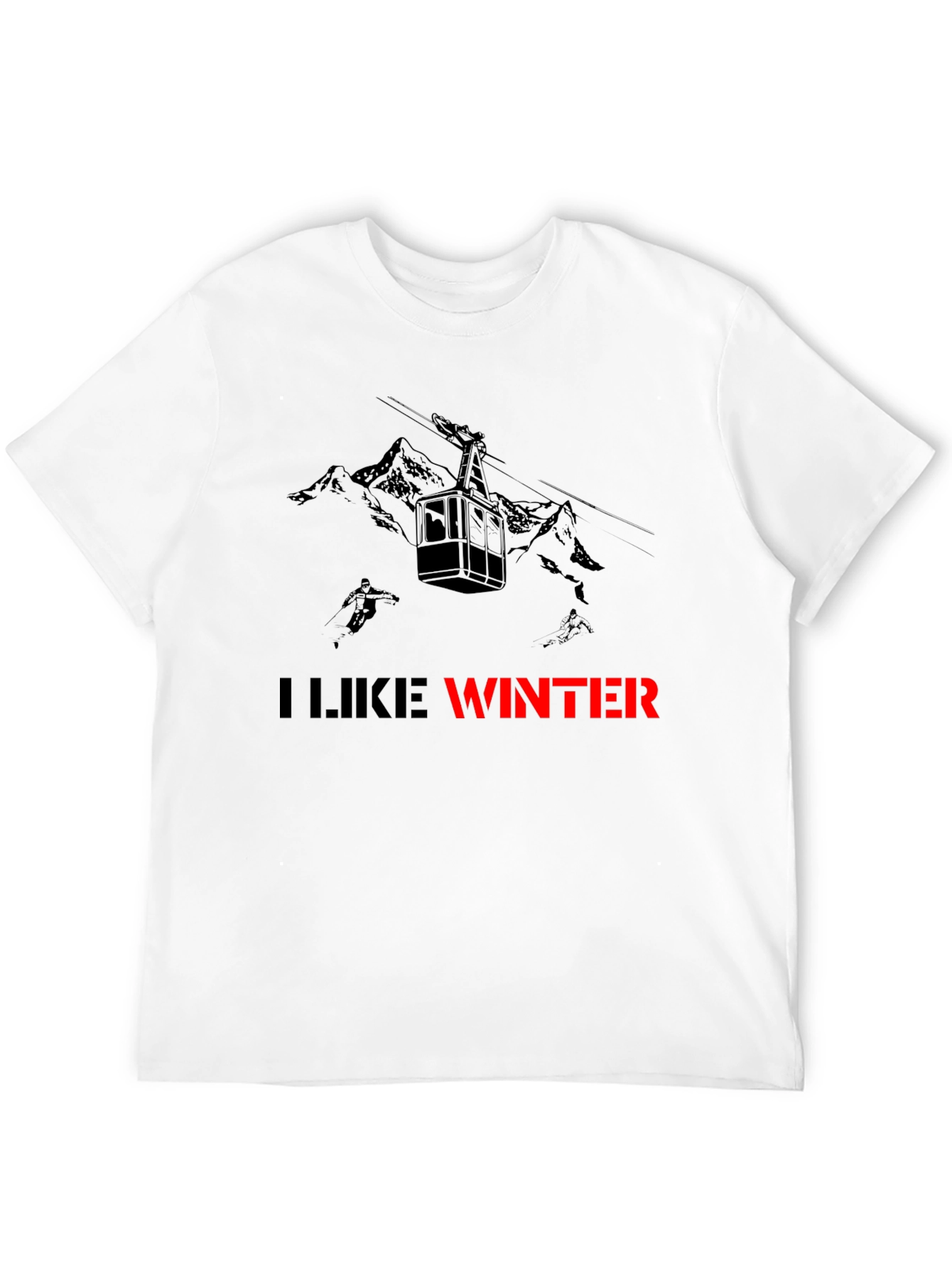 I Like Winter T-Shirt - Ski Lift Design