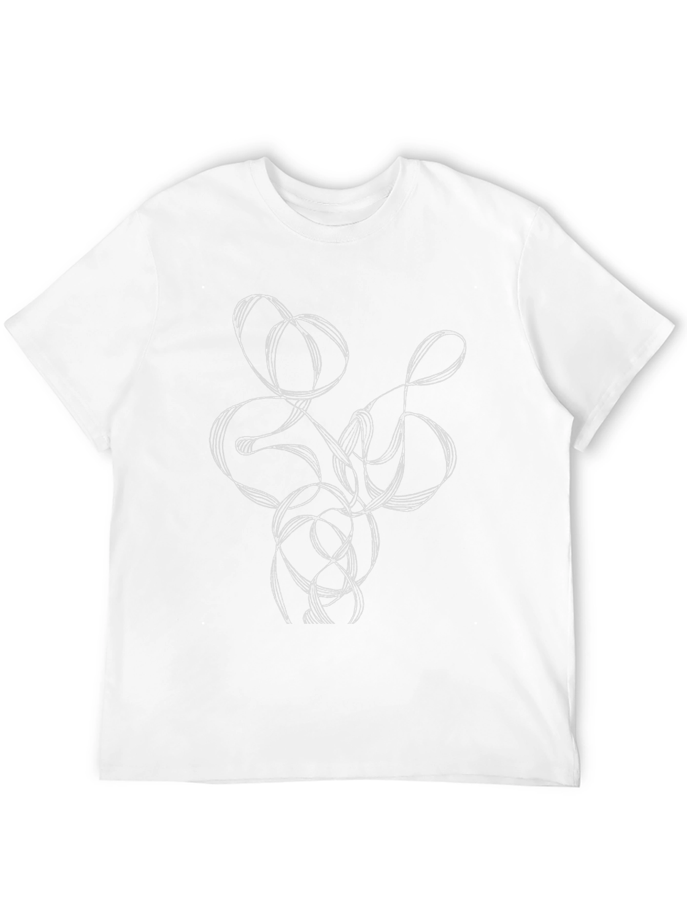 Abstract Line Art Graphic Tee - Black