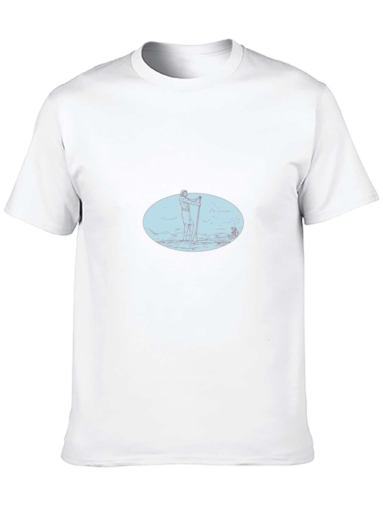 Mens Black Graphic Tee - Stand Up Paddle Design