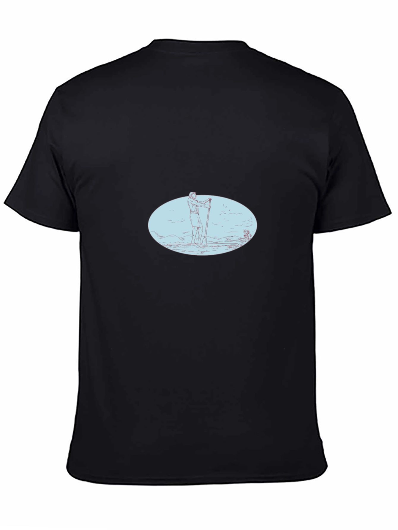 Mens Black Graphic Tee - Stand Up Paddle Design