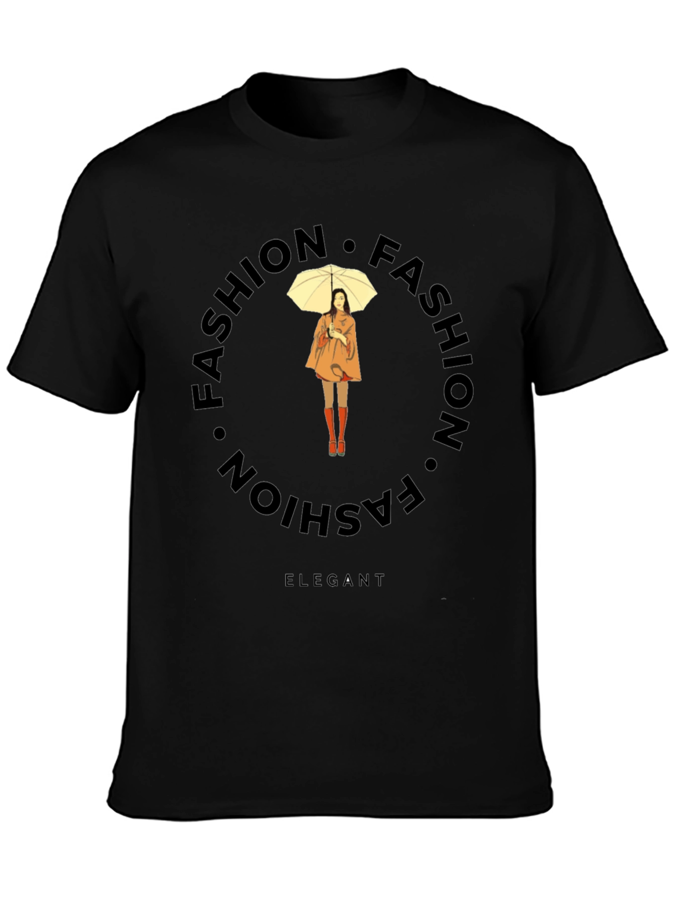 Elegant Fashion Tee - Stylish Round Design